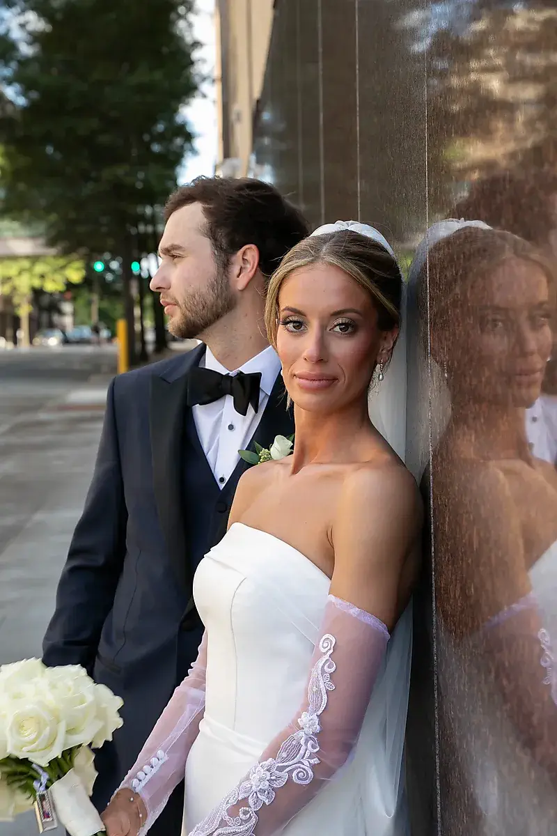 Bride and groom sharing a quiet moment during their Little Rock wedding